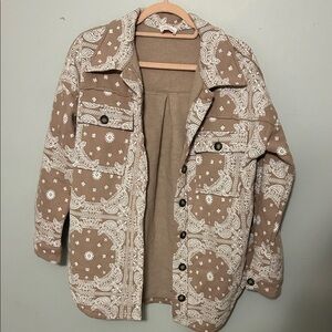 Pink Lily Bandana Print Shacket